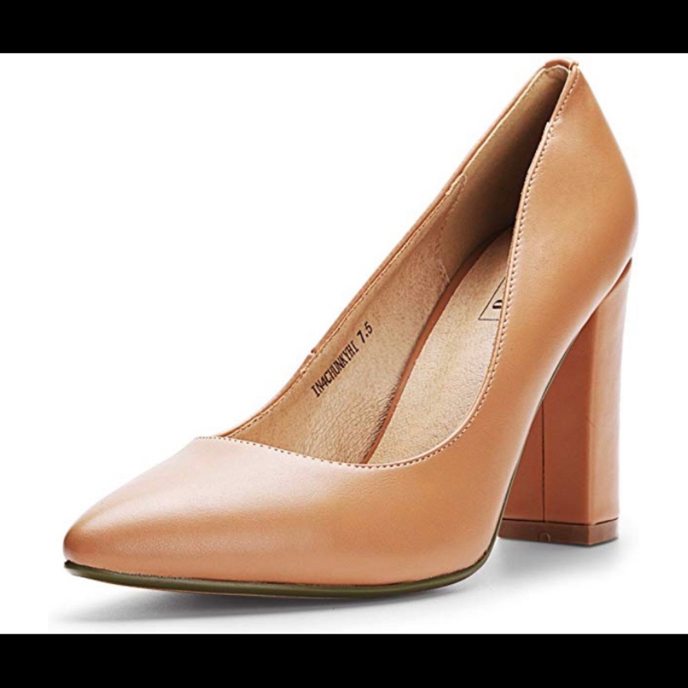 Chunky block heels, pointed toe dress/office wear